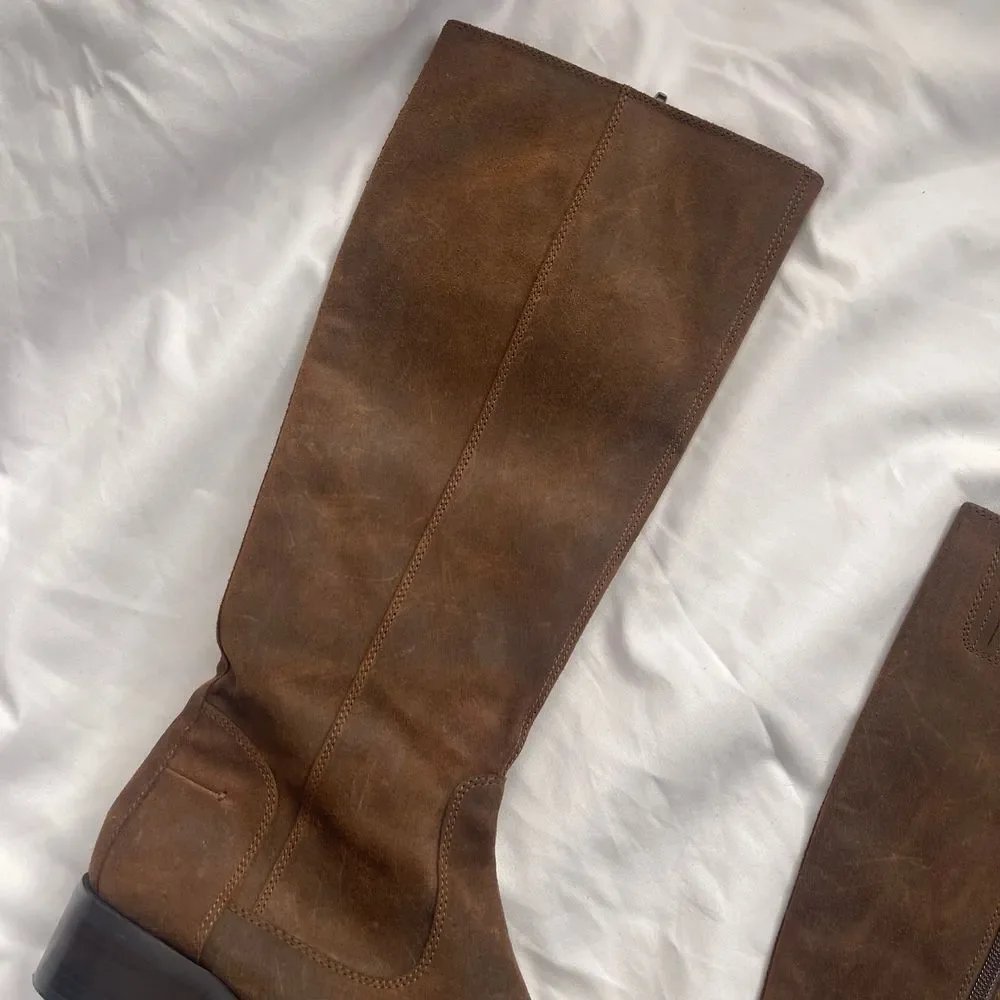Vintage Donald Pliner Brushed Suede Knee High Riding‎ Boots